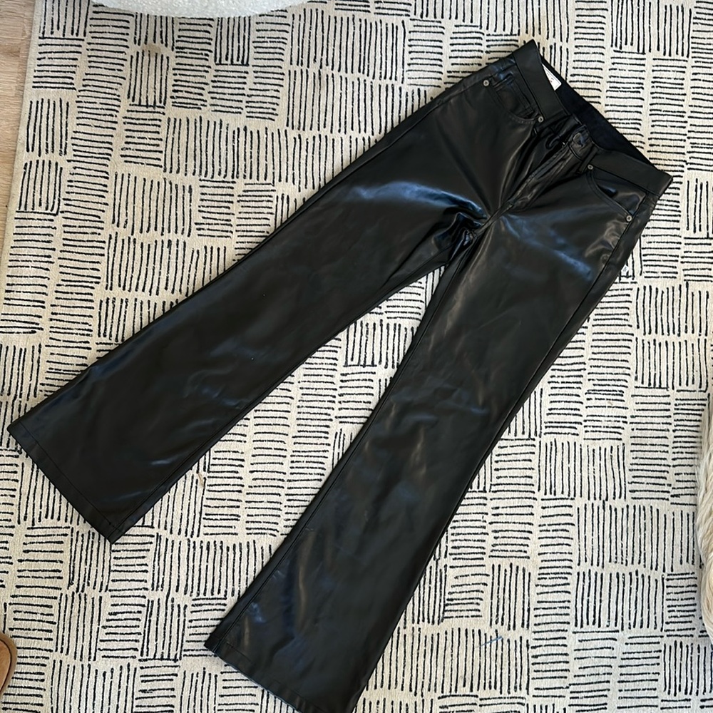 70s Style Faux High Rise Leather Pants!